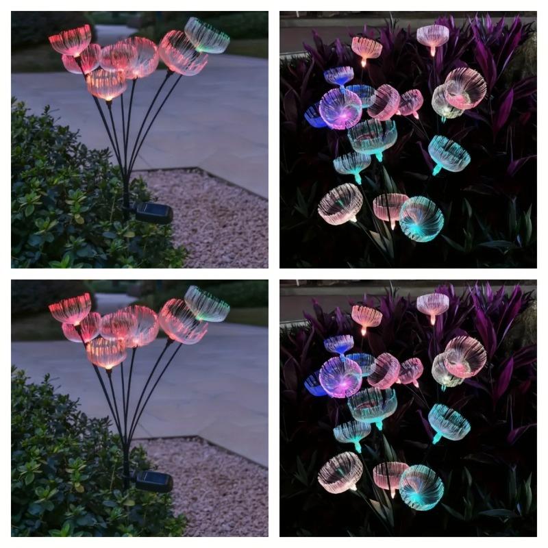 Solarfaser Quallenlicht LED Sieben Farben wechselnd Leuchtend für Hof Garten Villa Rasen Landschaft Weihnachtsdekorationslicht