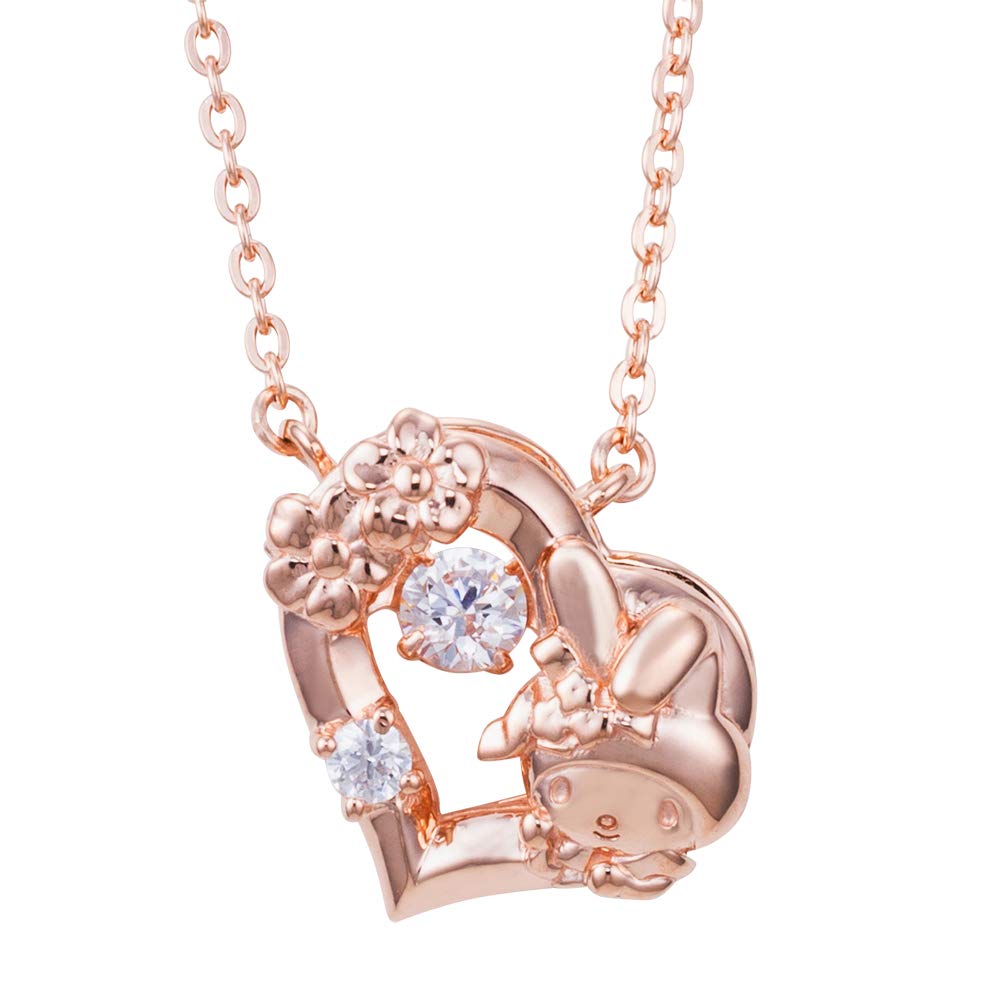 

My Melody Dancing Stone Ожерелье Сердце Sanrio Подвеска Розовый [Белый Клевер] SAMM-N052PG Женский