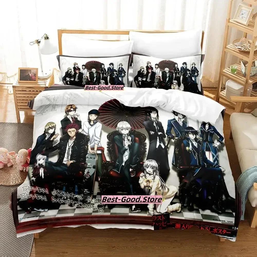 Anime K project Mikoto Suoh No Blod! No Bone! No Ash! Beding Set Printed With Pilowcase Bed Soft Duvet Cover Quen Super King-Sized Dimensionsd