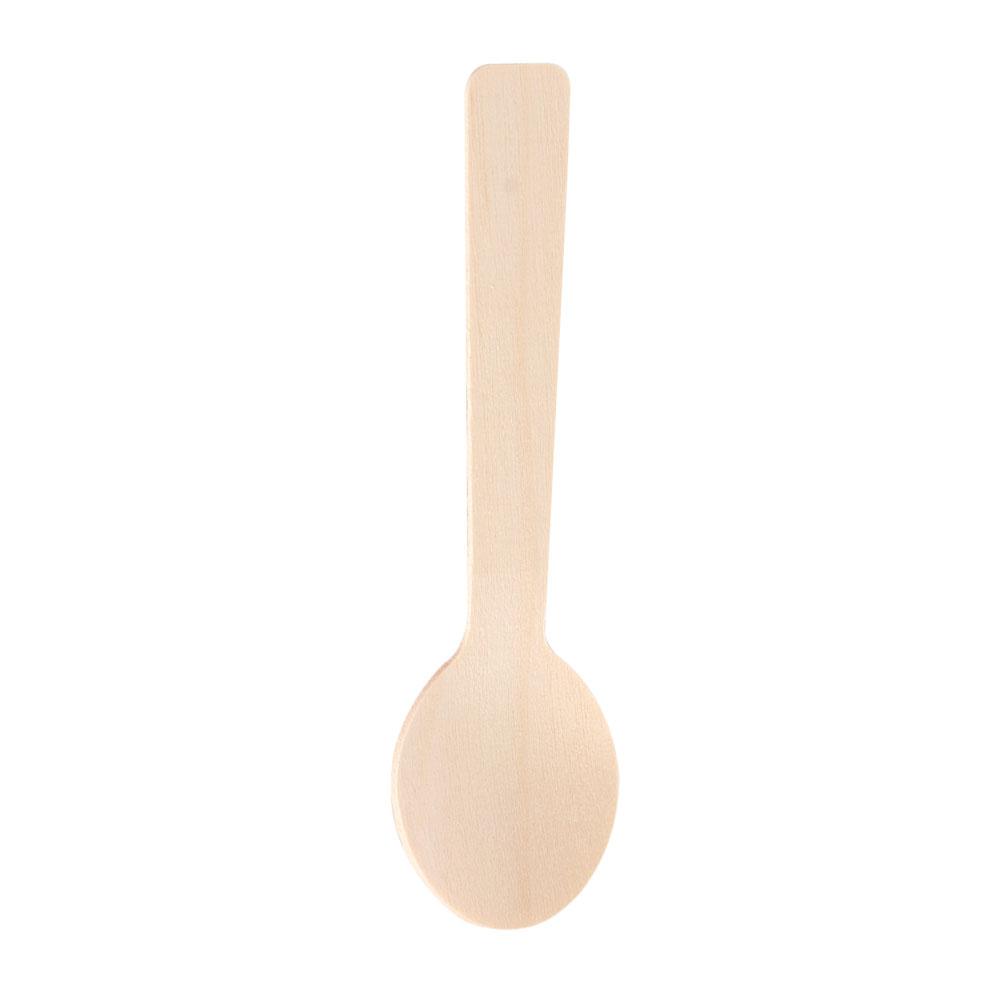 100Pcs Disposable Wooden Spoon Mini Ice Cream  Party Tableware Kitchen Safe New Wood Western Dessert Scoop Wedding Tiny