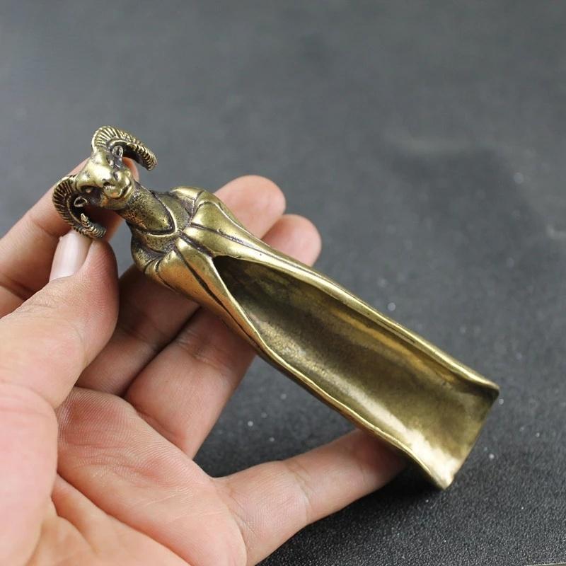 New Tea Scoops Shovel Brass Copper Goat Head Coffee Black Tea Spoon Powder Teaspoon Teaware Tea Ceremony Ice Cream