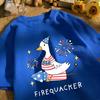 Usa'S Big Goose On A Rocket Design T-Shirt Unisex Cotton Summer Basics Tee Vintage Clothing Unisex Loose Fashion Streetwear