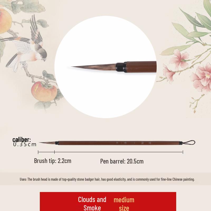 Wolf Hair Gongbi Outline Brush Set for Chinese Painting and Calligraphy - Flower & Bird Detailing Pen