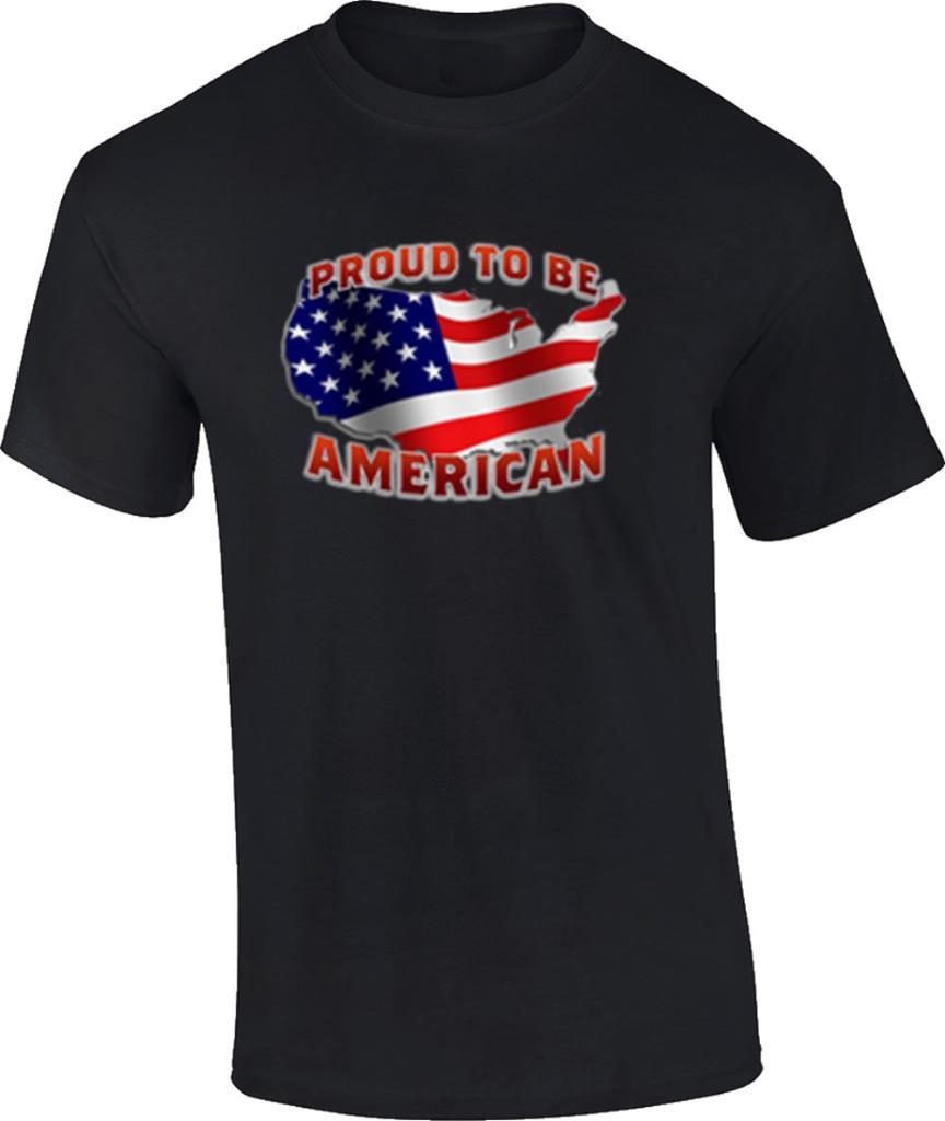 US Flag Proud To Be An American USA Patrioitic T-Shirt S