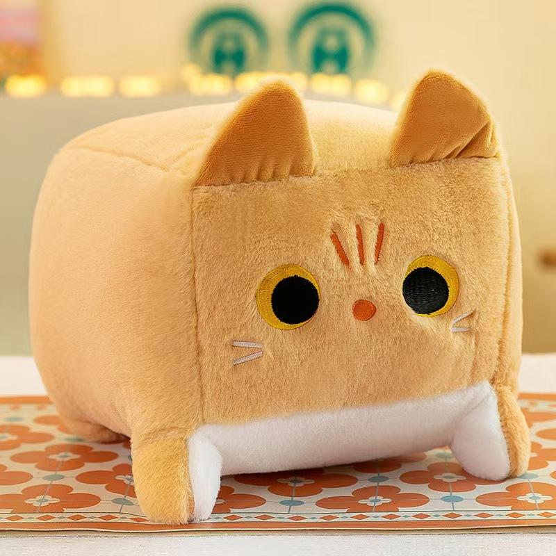 New popular square cat doll cute kitten plush toy student pillow children's gift