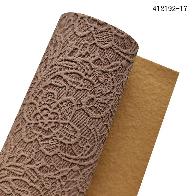1 Yard Flower Textured Embossed Faux Leather Roll Synthetic Fabric for DIY Handmade Projects Leather Bows Jewlery Making