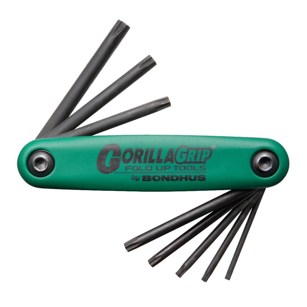 Made In the BONDHUS Hex Wrench Knife Tool with Gorilla Black Oxide Set of 8 12634 USA, Grip® Finish, (T9, T10, T15, T20, T25, T27, T30, T40) TF8-12634