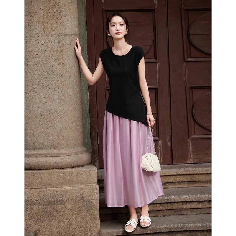 Demana Elegant Asymmetrical Top & Flowing Skirt Set