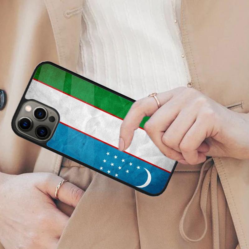 Uzbekistan Flag Coat Of Arms Magnetic Phone Case For APPLE iPhone 17 Air 16 14 13 12 Pro Max 15 Plus Wireless MagSafe Cover