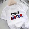 Pattern T-shirt Suitable for Boys and Girls, Casual Summer-themed Girls' Clothing