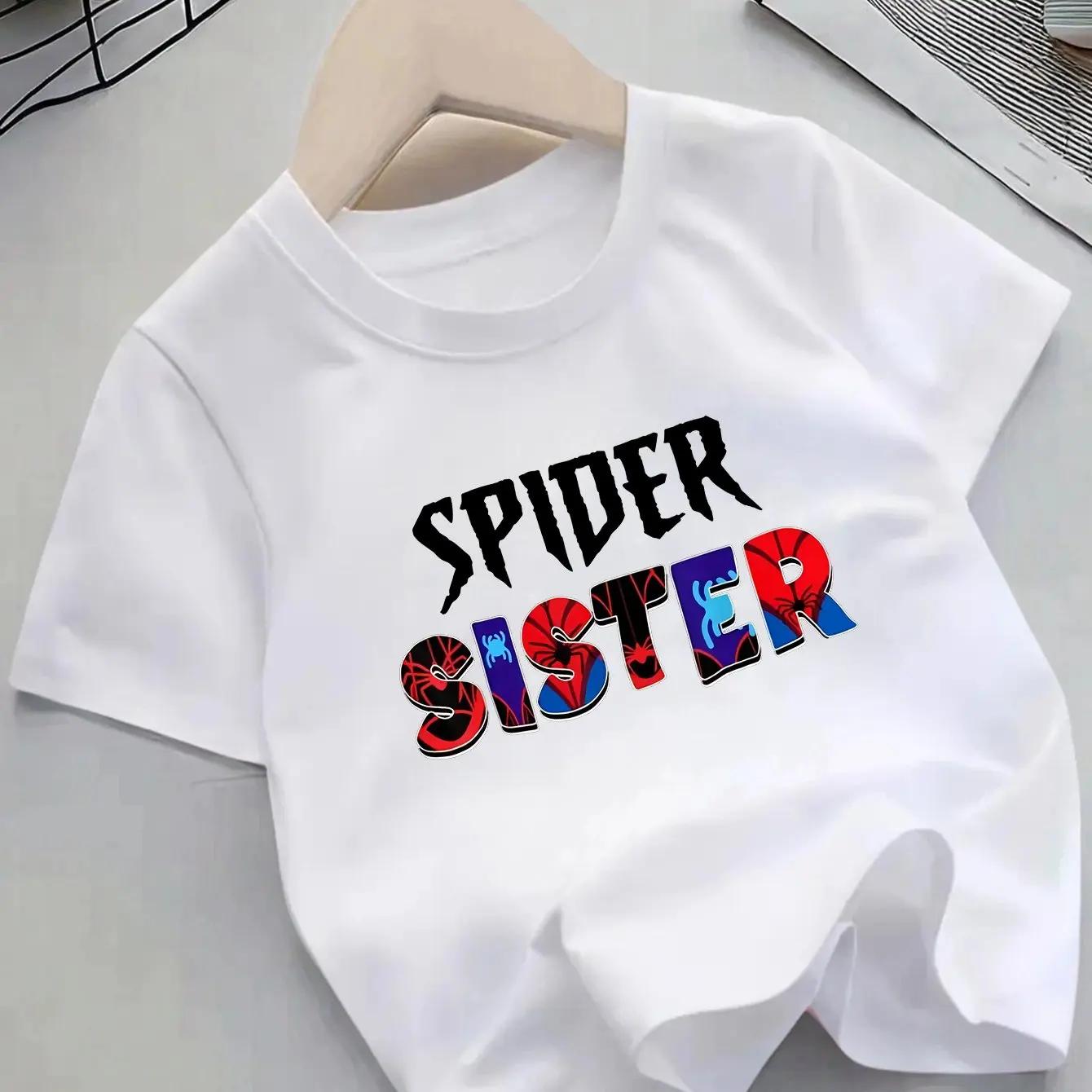 Pattern T-shirt Suitable for Boys and Girls, Casual Summer-themed Girls  Clothing 100