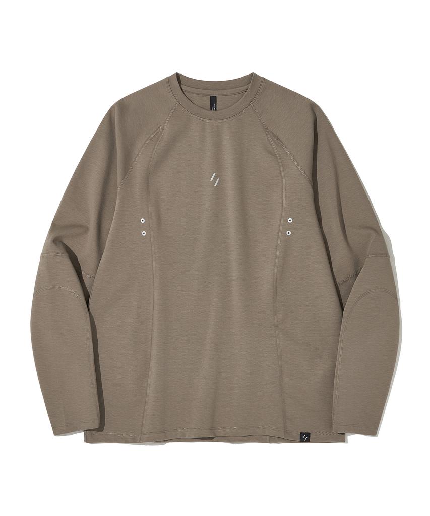 WELTER EXPERIMENT Streamline Long Sleeve T-Shirt Dark Beige