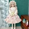 60/45/30cm Doll's Clothes Pink Clothing for 1/3 1/4 1/6 Bjd Doll Skirt+Hair Dress Up Toys Play House Doll Accessories,no Doll