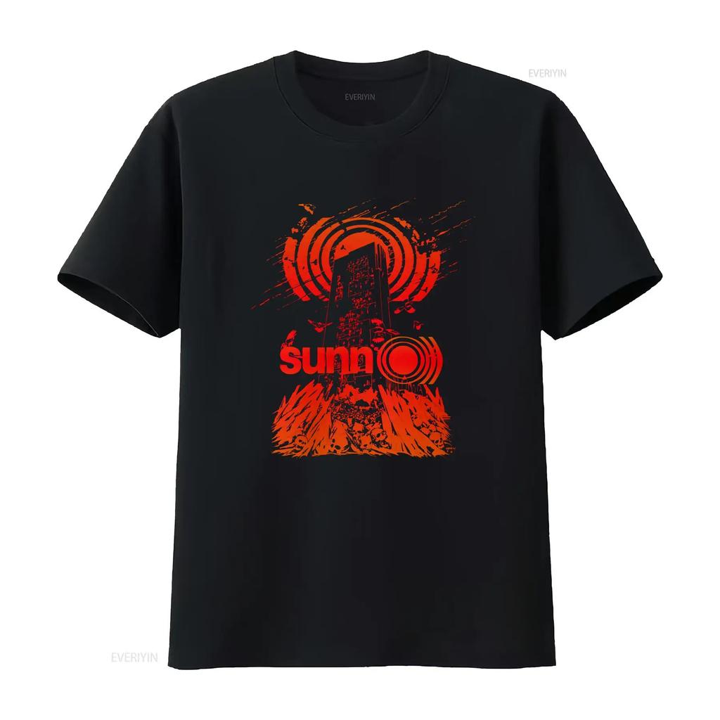 Sunn O T Shirt Drone Metal vintage Washed homme Slightly Stretched Top For Everyday Wear Casual fashion designer clothes