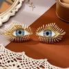 Accessori Vintage, Orecchini Ciglia Diavoletto Western, Lega Design di Alto Livello, Orecchini a Bottone Retrò
