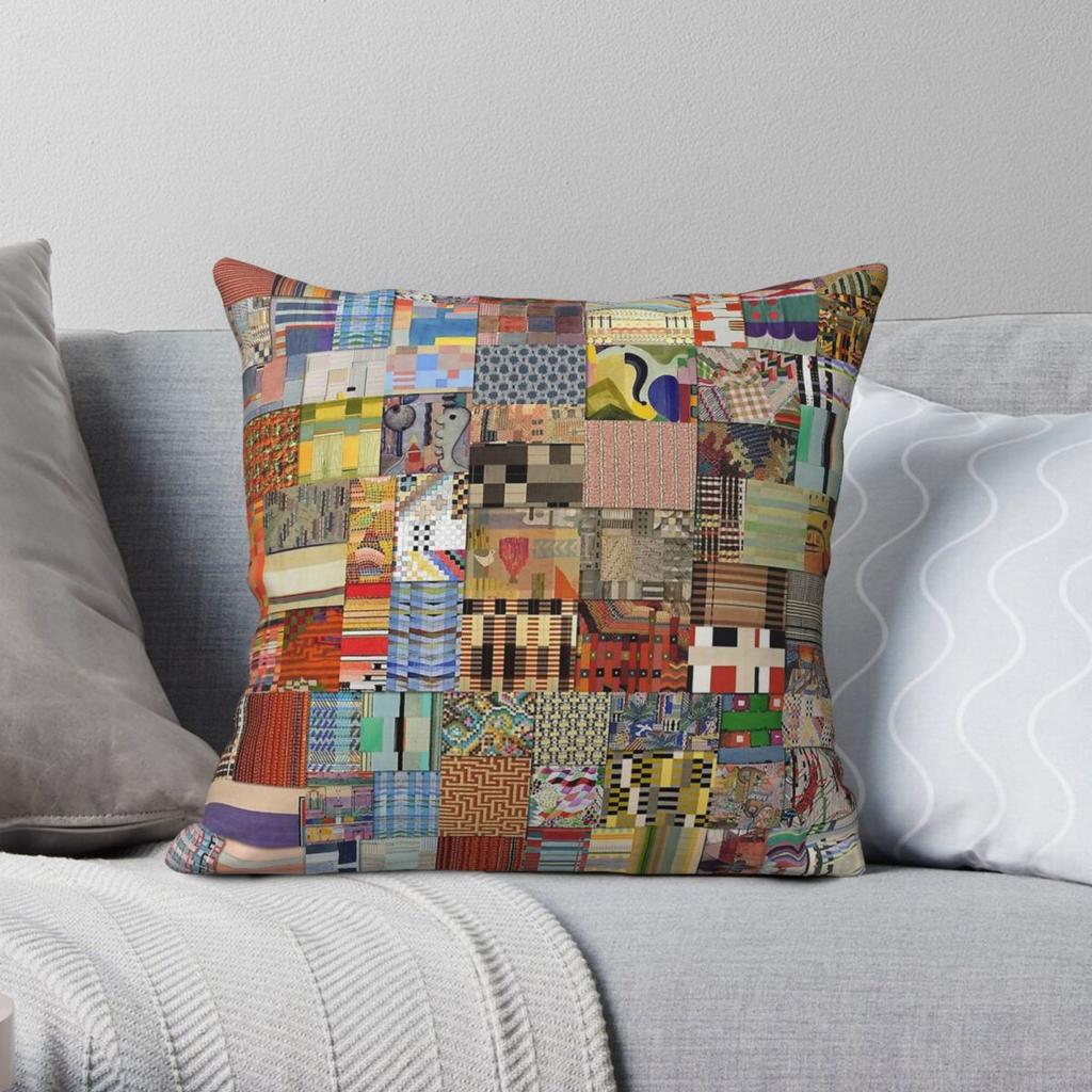 Gunta Stolzl Bauhaus Square Pillowcase Polyester Linen Velvet Pattern Zip Decorative Throw Pillow Case Sofa Seater Cushion Cover
