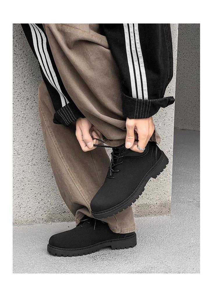 2026 Spring/Autumn Retro Versatile Men's Leather Lace-up Work Boots - British Style Casual Martin Boots