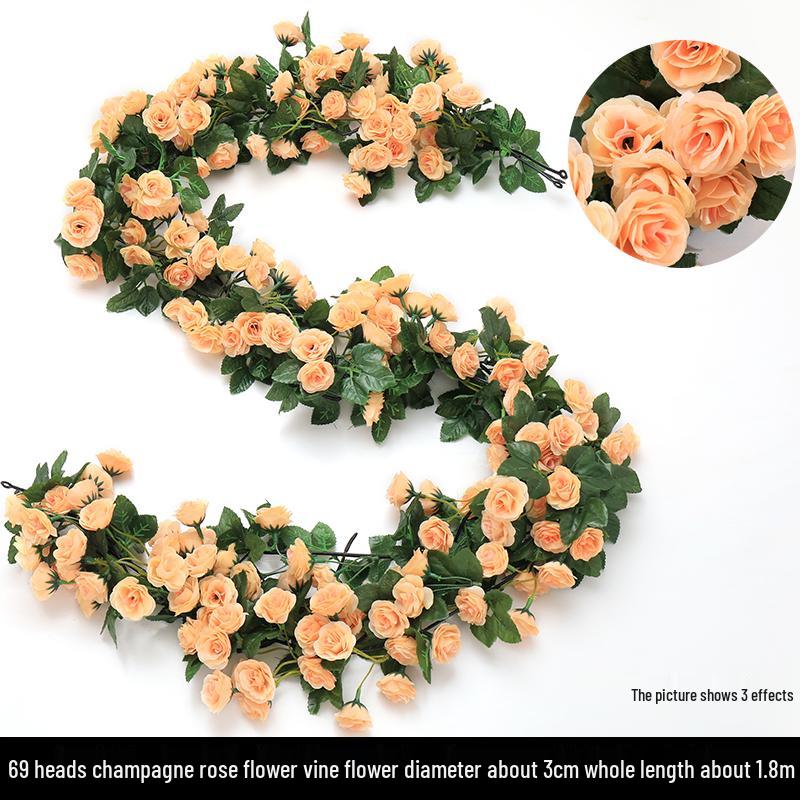 Artificial Rattan Vines for Pipe and Ceiling Decoration - Fake Green Leaves