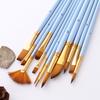 12Pcs Nylon Watercolor Brush Set Pointed Round Flat Head Soft Hair Hand Drawn Watercolor Artists Beginner's Art Painting Brushes