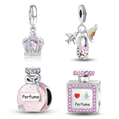 Copper Pink Crown Perfume Charms Beads Fit Diy Bracelet Necklace Making Gift Of High Quality Jewelry For Womens