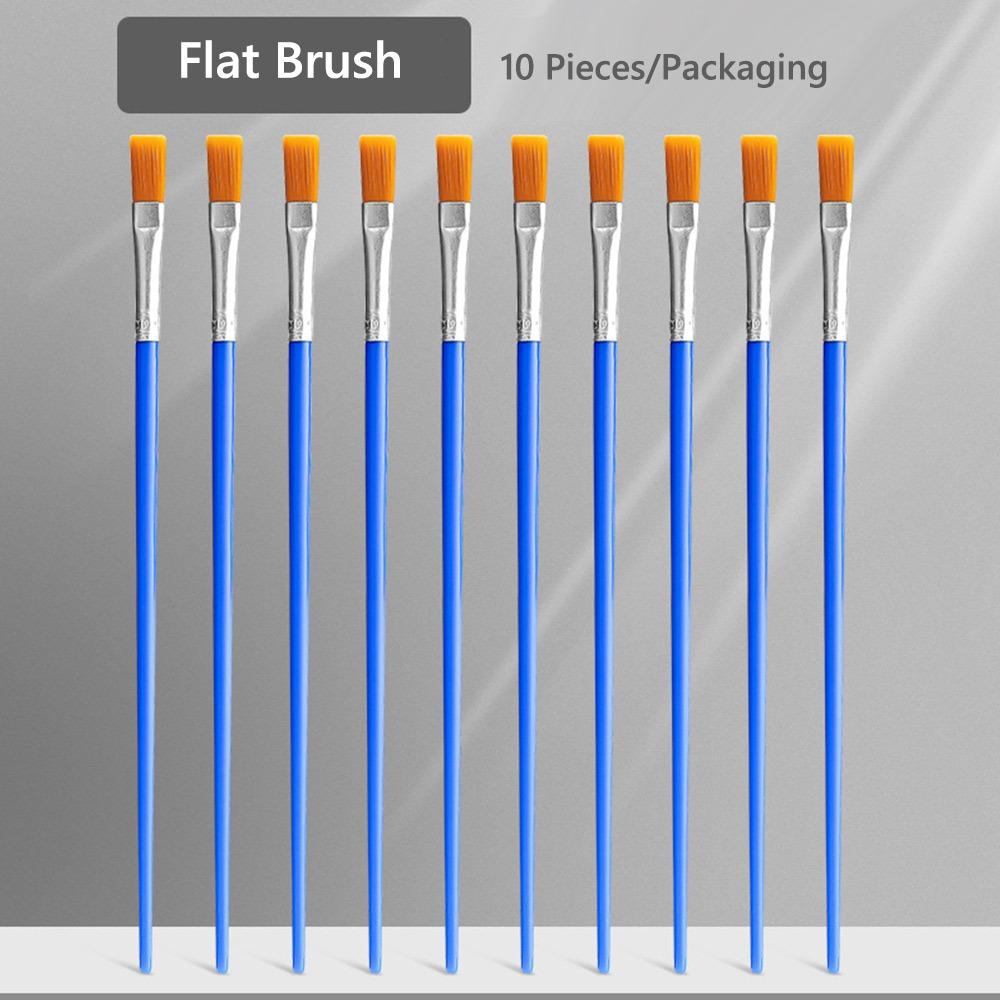 10/50PCS Long Rod Set Oil Painting Brush Acrylic Painting Brushes Painting Beginners