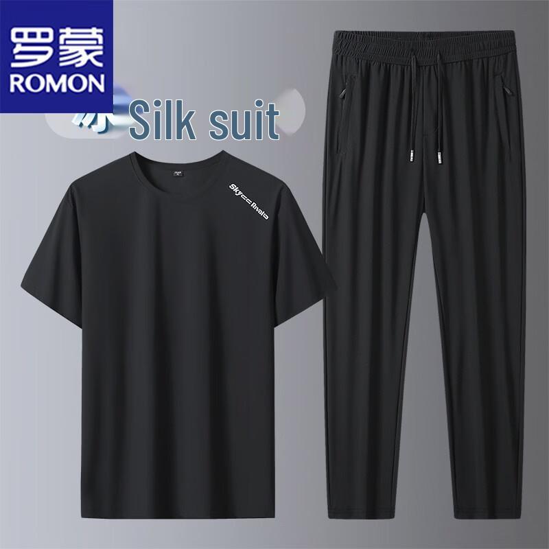 ROMON Men s Summer Ice Silk Sportswear Set L