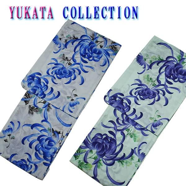 [Stylish Kimono Iroha] Ready-made Yukata, Unique Weave, Chrysanthemum Pattern (Light Green)