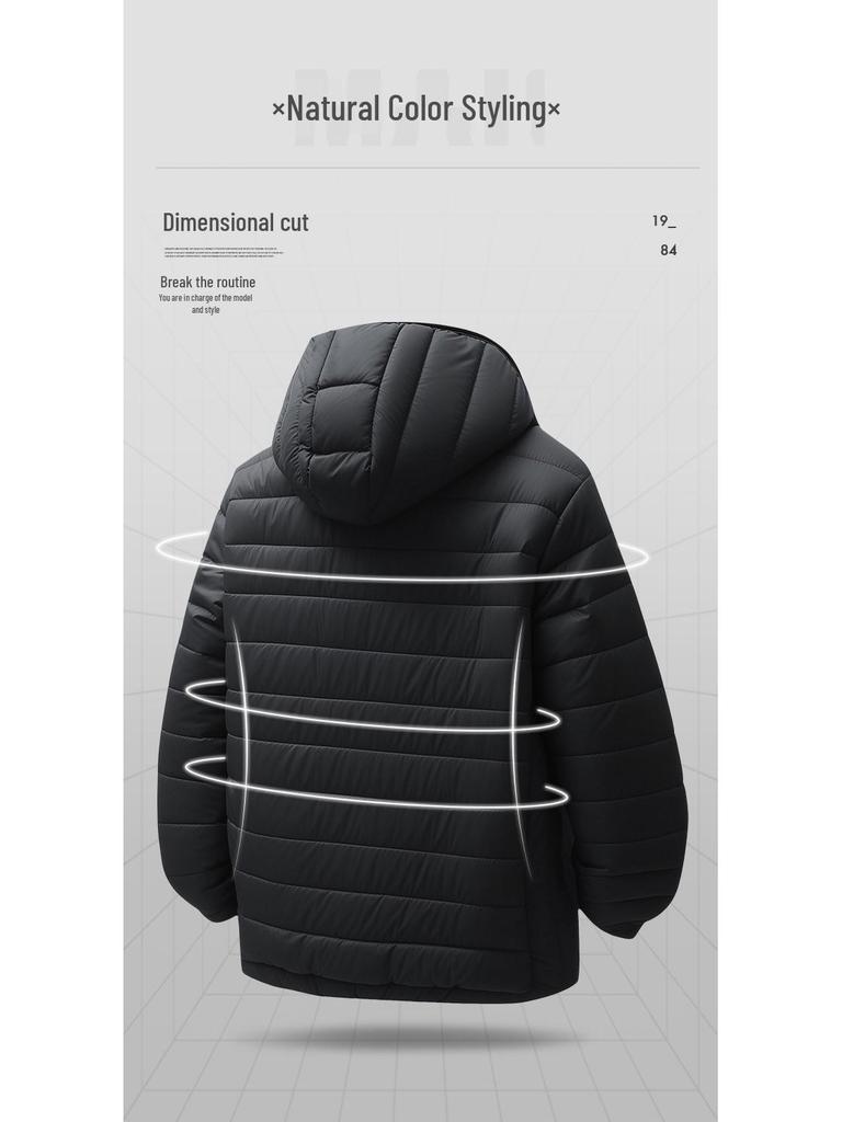 2025 Men's Lightweight Hooded Cotton Jacket - Winter Style, Fashion-Forward, Perfect for Running, Casual, and Thin Yet Warm.
