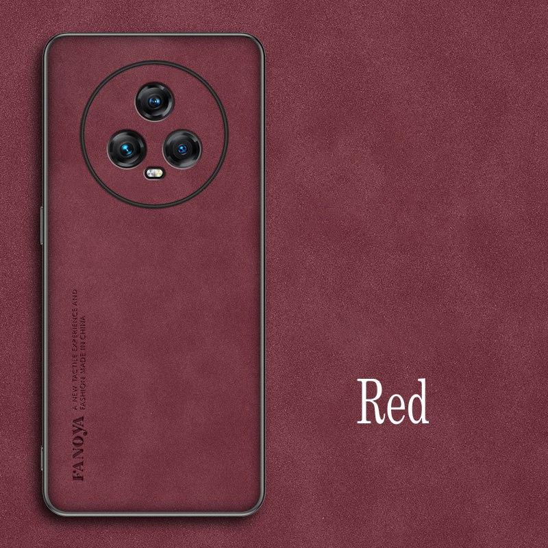 

For Honor Magic 5 Pro Lite Luxury Sheepskin Leather Shockproof Silicone Case For Honor Magic5 Pro Lite Ultimate Phone Case Cover For Magic 5 Ultimate красный