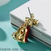 Personality Earrings New Year's Gift Red Bell Earrings With Unique Autumn And Winter Temperament High-end Atmosphere Fashionable