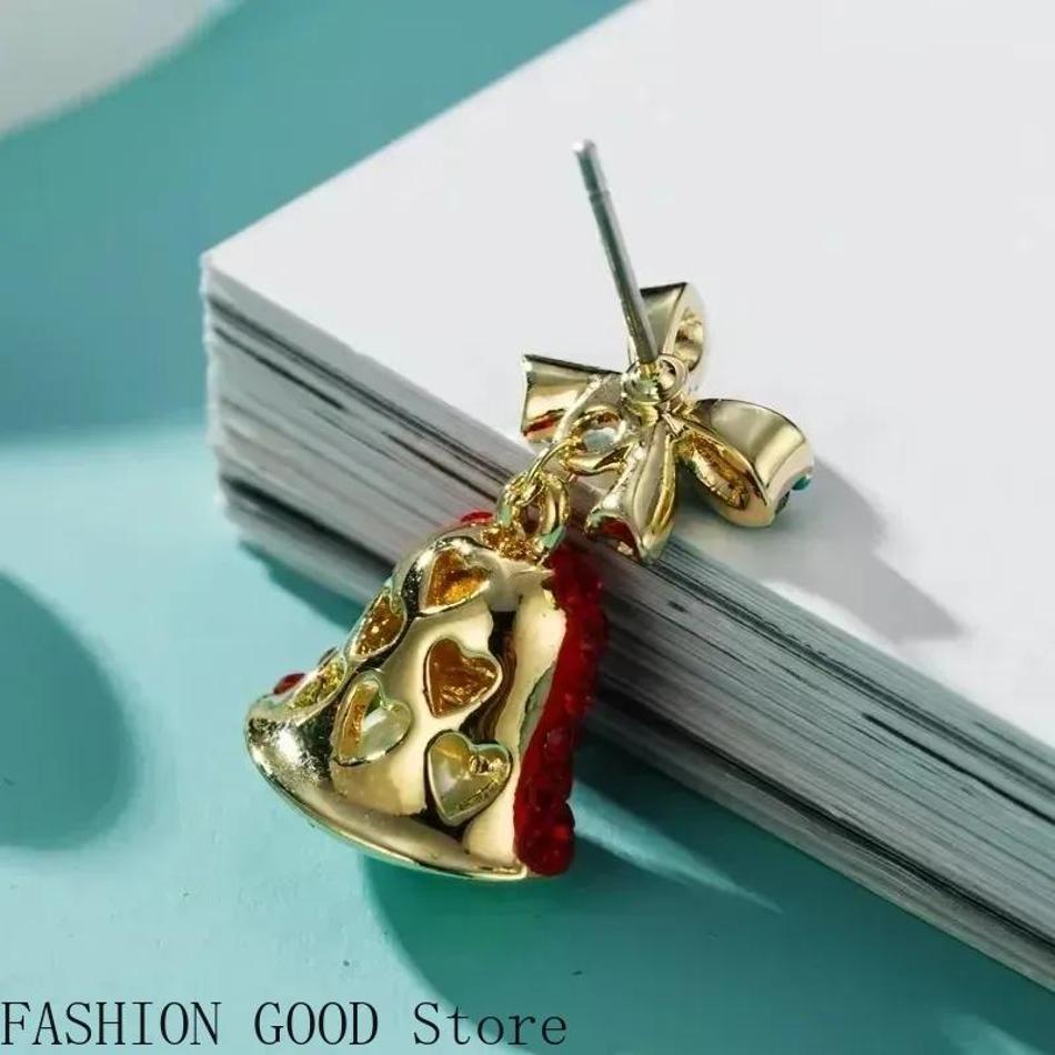 Personality Earrings New Year's Gift Red Bell Earrings With Unique Autumn And Winter Temperament High-end Atmosphere Fashionable