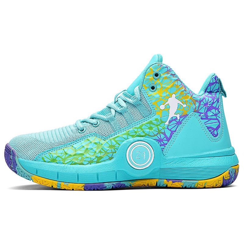 

Youth professional basketball shoes men s fly-woven mesh sports shoes female students trend actual combat shoes 45