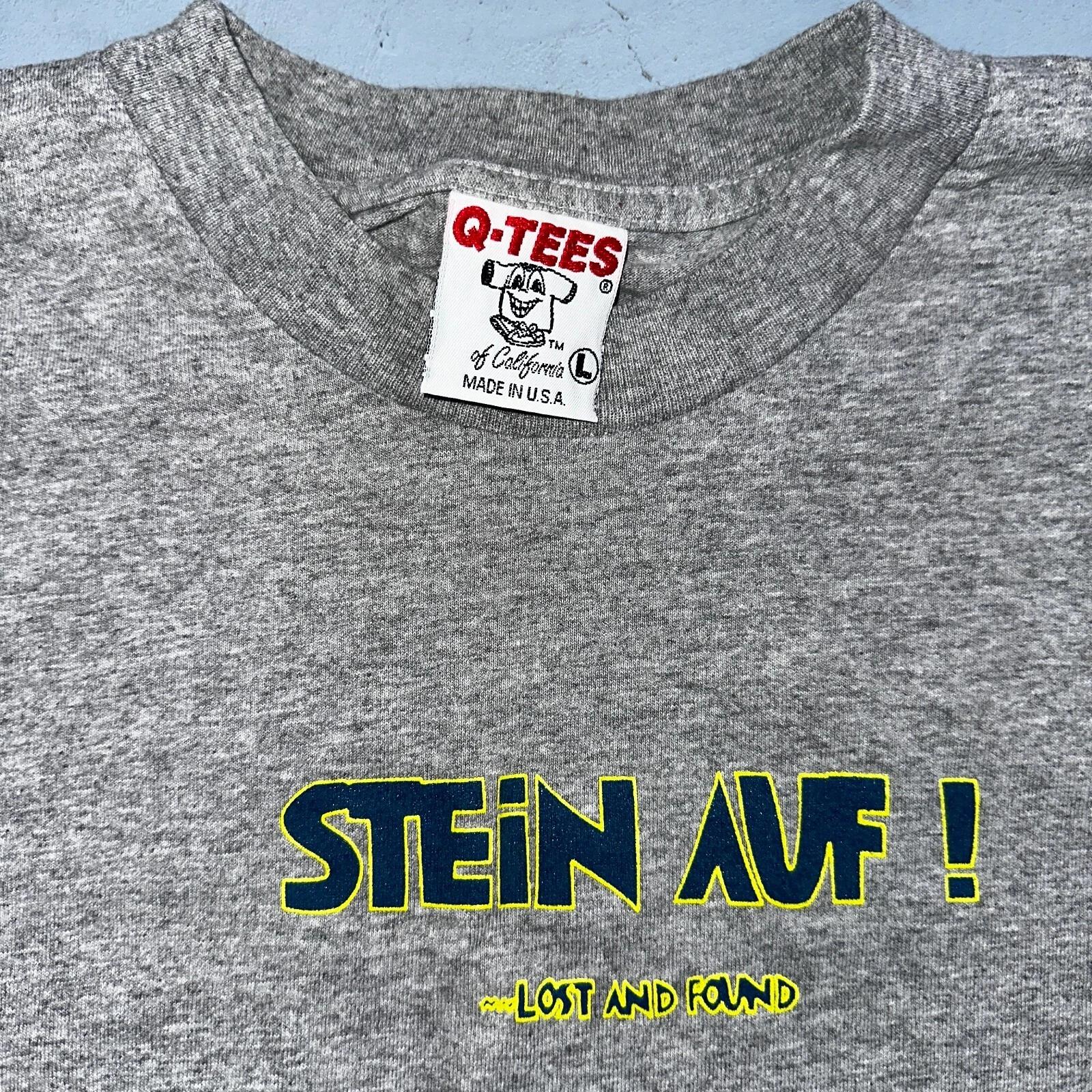 

Stein Auf 90s VTG T Shirt Rock N Roll German Band Lost Found Cool Simple Graphic L