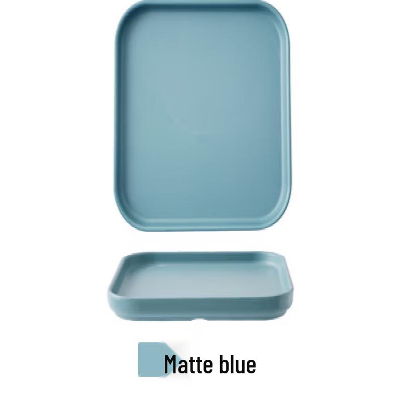 ZISIZ Nordic Melamine Square Plate, Matte Blue, 10-inch (2-piece set)