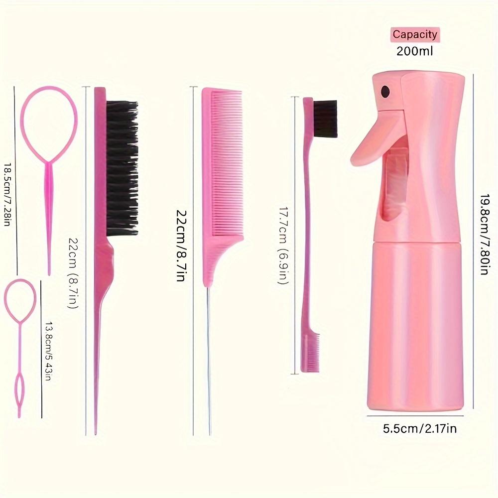 6pcs Hair Styling Tools Set With Spray Bottle Hair Combs Brushes For Braiding