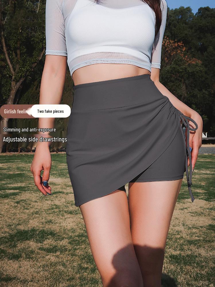 2025 Women's High Waist Tummy Control Butt Lifting Sports Shorts - Plus Size Summer Yoga Fitness Skirt