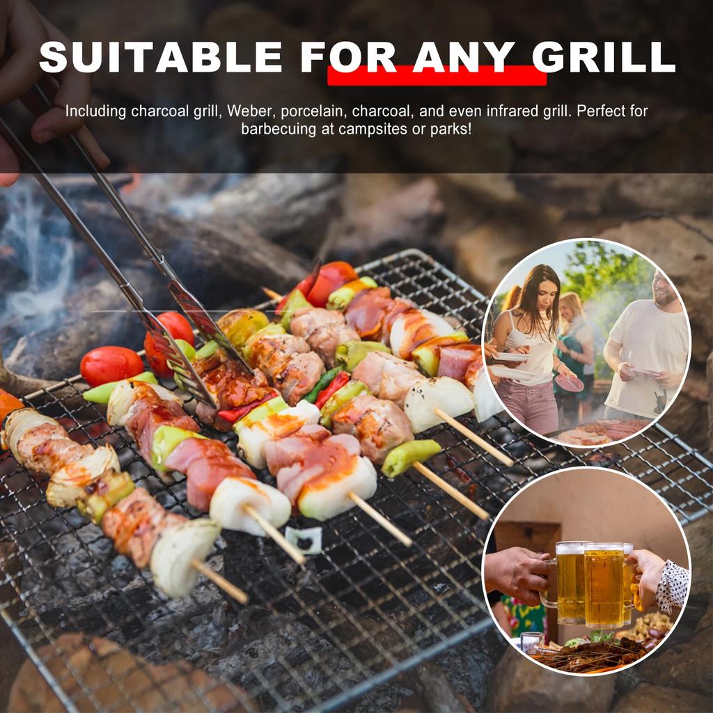 8Pcs BBQ Mesh Grill Mat Rectangular Mesh Grilling Mats Nonstick Mesh Grill Topper Reusable BBQ Grill Topper Temperature