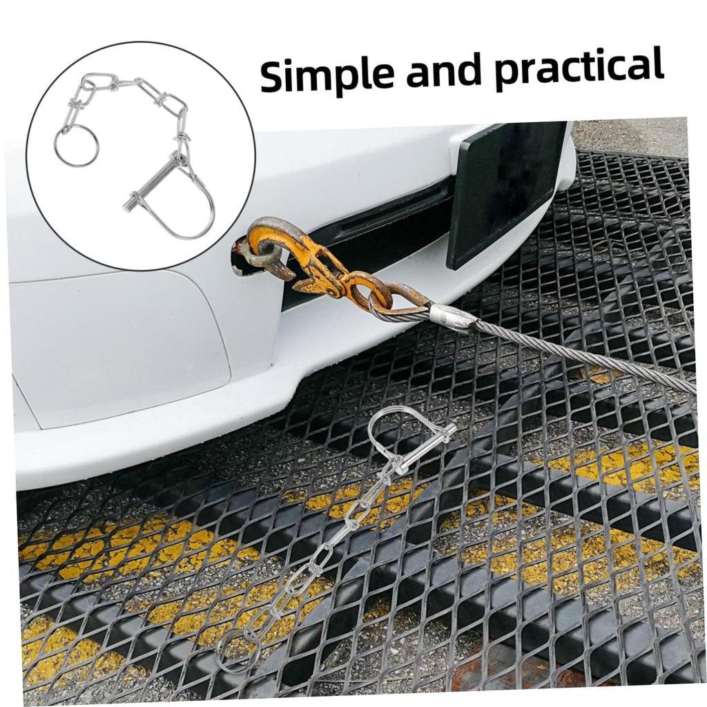 SOESFOUFU Trailer Pin Shaft Lock Pin Trailer Pin with Chain Trailer Brake Cable Heavy