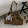 Simple retro suede bag women's 2025 new large-capacity commuting single shoulder underarm fashion portable tote bag