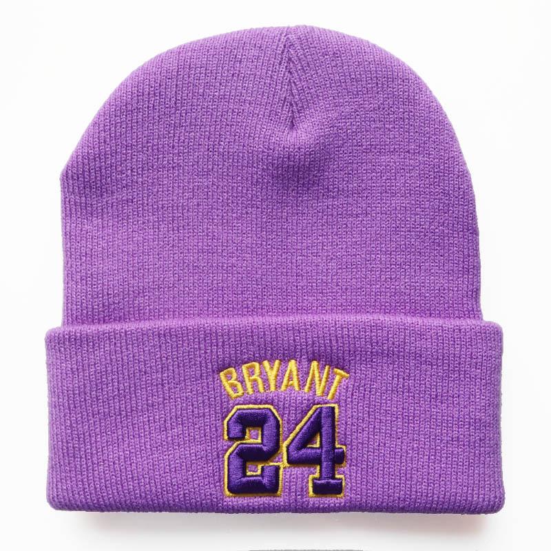 

New Kobe Bryant KOBE 3D Embroidered Knit Hat, Warm Beanie, Woolen Hat, Pullover Hat for Men and Women, Cold Weather Hat Adjustable фиолетовый