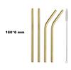 Fruit Juice Straws Mini 160mm Short Rainbow Stainless Steel Metal Straws Straight Bend Reusable Drinking Small 4Straw 1prush