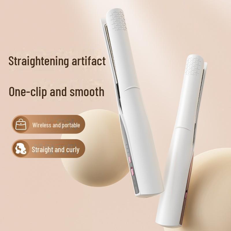 

Мини-выпрямитель и щипцы для завивки волос с беспроводной зарядкой и отрицательными ионами для домашнего использования для женщин — предотвращает повреждение волос. 25W серый