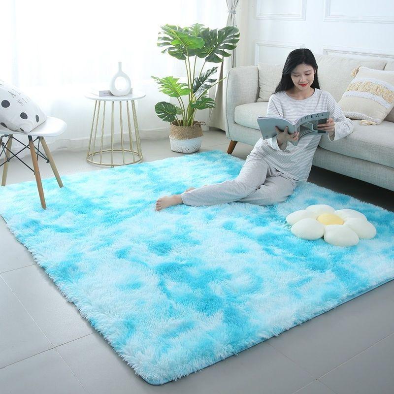 Großer Teppich Wohnzimmer Plüschteppich Schlafzimmer Boden Flauschige Matte Anti-Rutsch Heimdeko Teppiche Weiche Samtteppiche Kinderzimmer Decke
