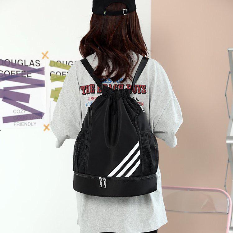 Drawstring Basketball Bag with Wet/Dry Separation, Large Capacity for Sports, Travel, Outdoor Activities.