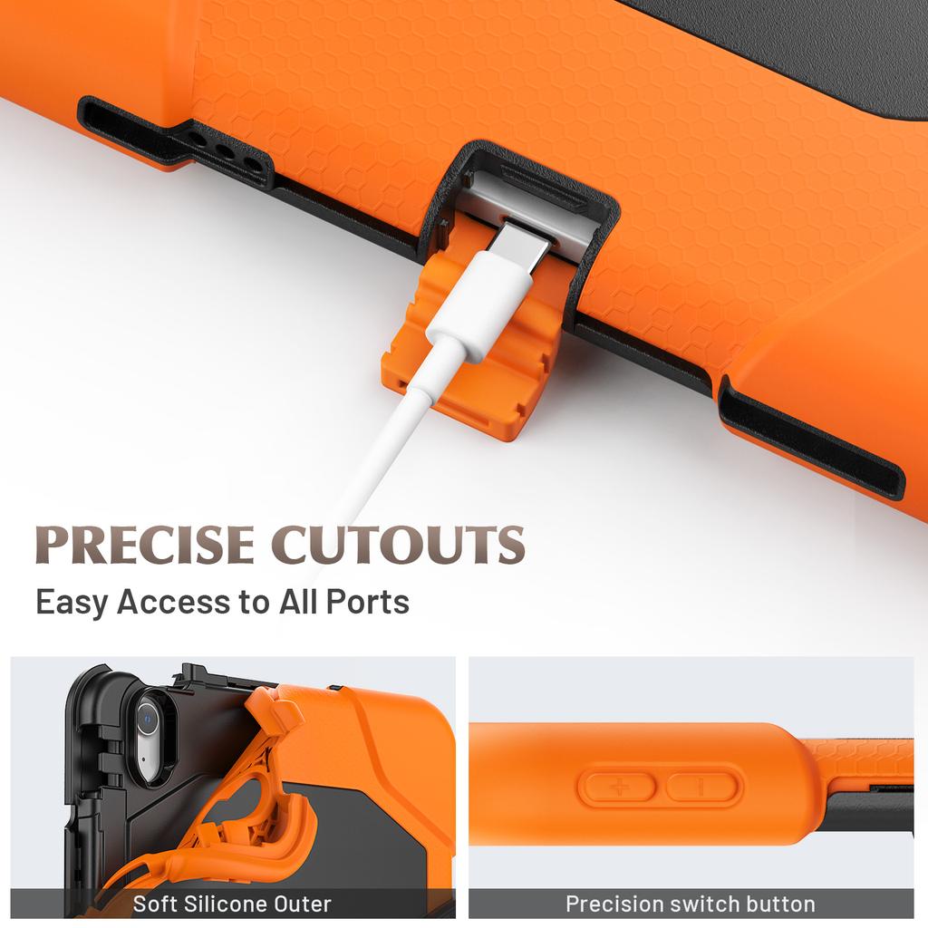 For iPad Air 11 (2025)/(2024) Case with Built-In Screen Protector Kickstand PC + Silicone Tablet Cover