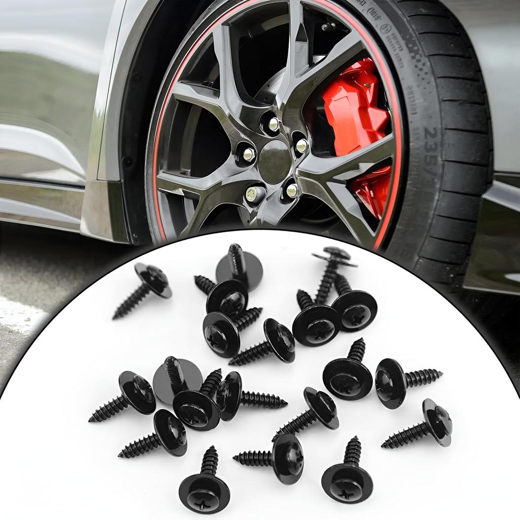 20PCS Car Splash Shield Liner Screw U Nut Kit, Phillips Truss Head Sems Wheelhose Liner Screws Replaces 90308-SB2-013 90114-SE0-000, Compatible with