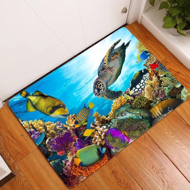 Underwater World Large Carpet Rug for Home Living Room Bedroom Sofa Doormat Decor Kids Play Area Rug Carpet Non-slip Floor Mat