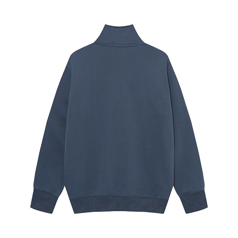 Cross Classic STEIN Stehkragen Reißverschluss Strickjacke Frottee Ärmel Abzeichen Lässige Herrenjacke