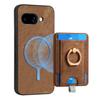 For Google Pixel 9a Magnetic Case PU Leather Back Cover with Detachable Card Holder