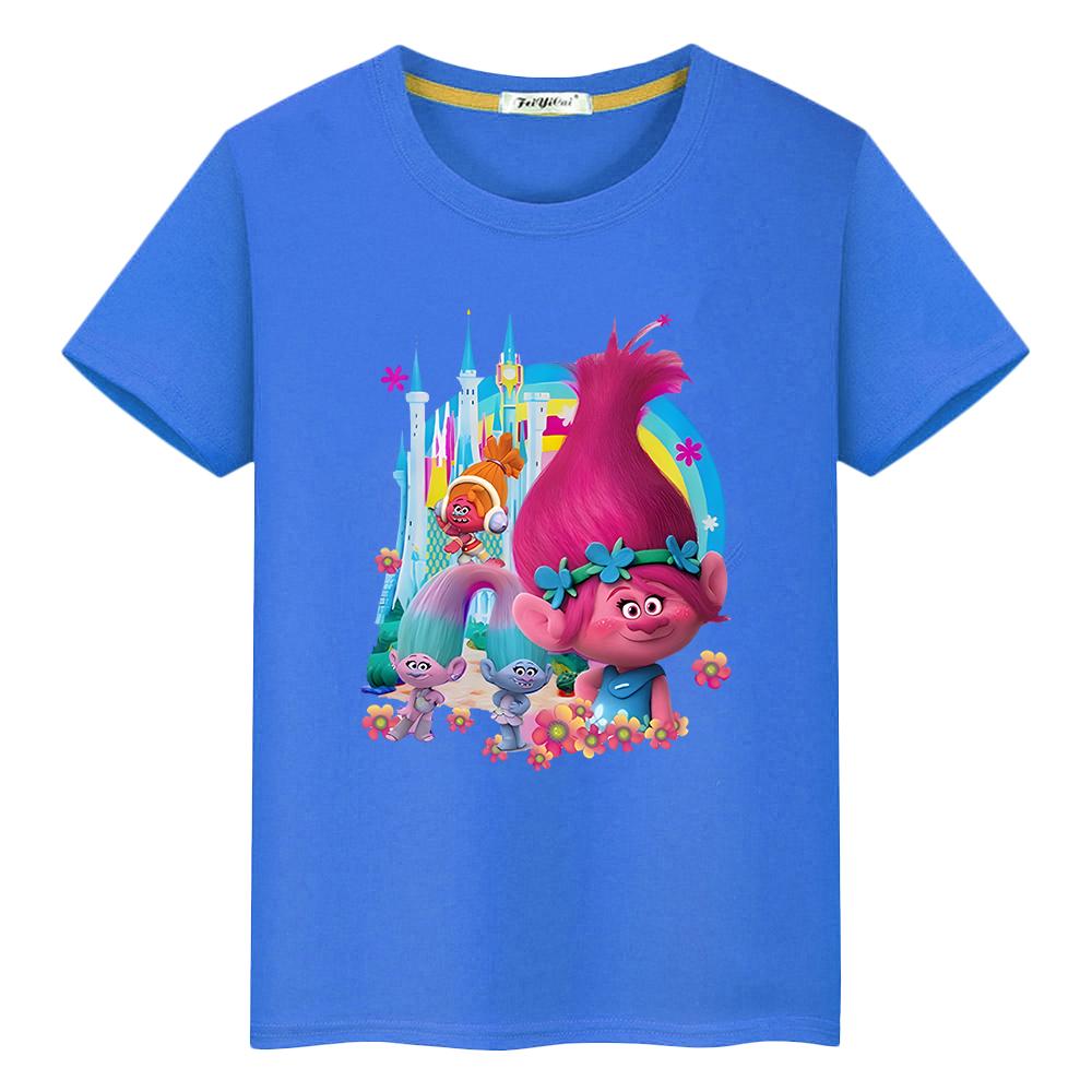 Fantasia Balloon Trolls T-Shirt für Kinder Jungen 10 Jahre Kawaii Oberteile y2k Einteiler Trolls 100% Baumwolle Kurzarm Anime T-Shirts Mädchen Kleidung